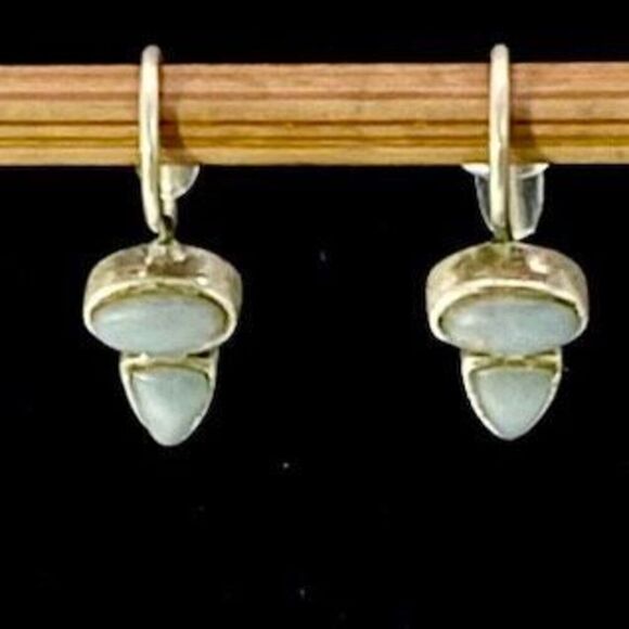 AMU Moonstone & Sterling Dangles - Picture 1 of 7
